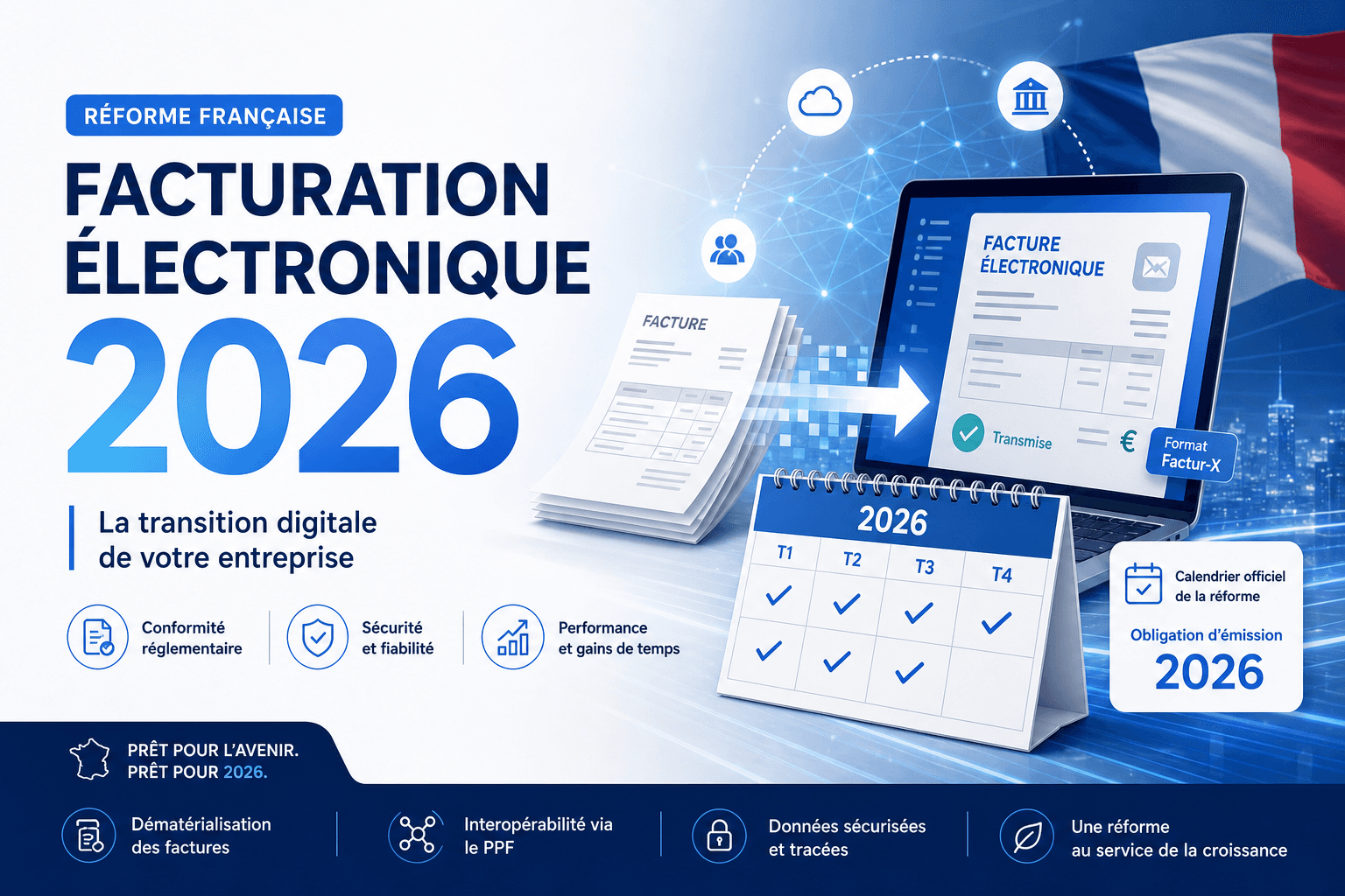 Facturation électronique 2026 : calendrier de la réforme en France