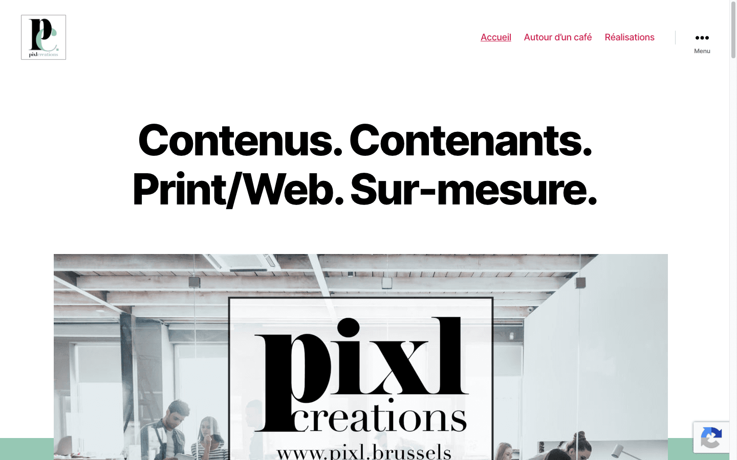 PIXL CREATIONS homepage. Brussels editorial and digital solutions agency, on Peppol via e-invoice.be.